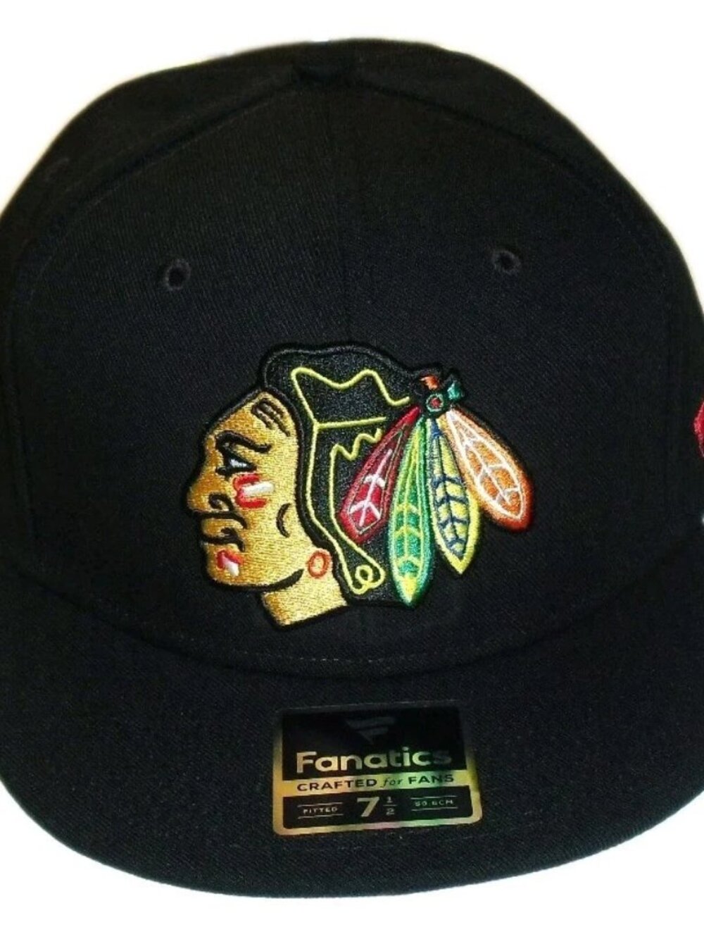 Chicago Blackhawks Mens Fanatics Fitted hat sz. 7 1/2. This is Brand New. The fr